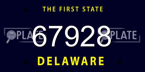 67928 Delaware License Plate