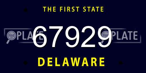 67929 Delaware License Plate