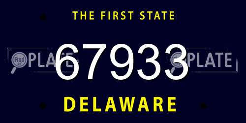 67933 Delaware License Plate