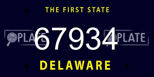 67934 Delaware License Plate