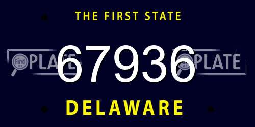 67936 Delaware License Plate