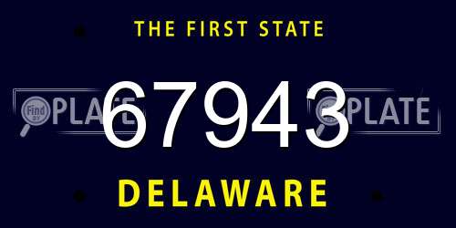 67943 Delaware License Plate