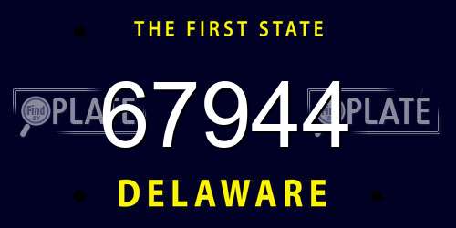 67944 Delaware License Plate