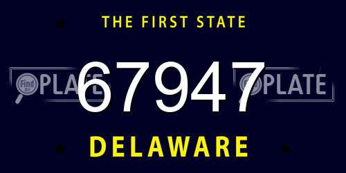67947 Delaware License Plate