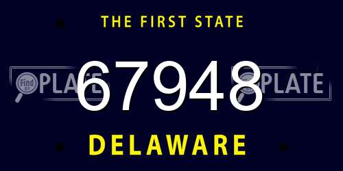 67948 Delaware License Plate