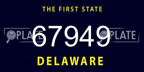 67949 Delaware License Plate