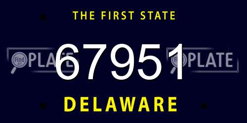 67951 Delaware License Plate