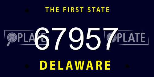 67957 Delaware License Plate