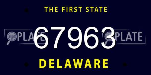 67963 Delaware License Plate