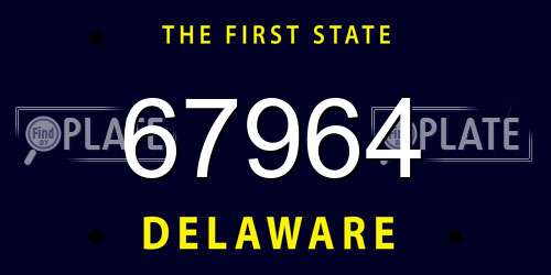 67964 Delaware License Plate