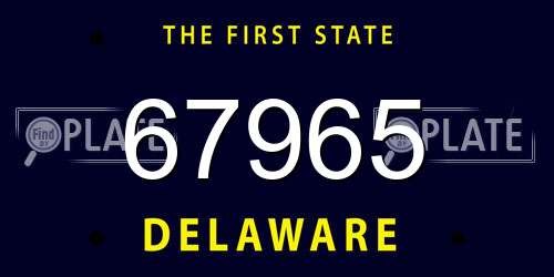 67965 Delaware License Plate