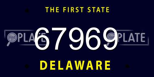 67969 Delaware License Plate