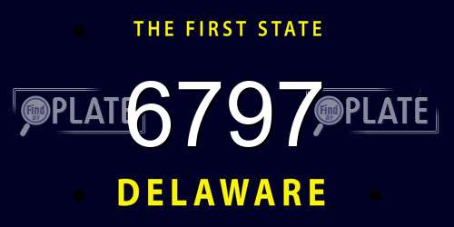 6797 Delaware License Plate