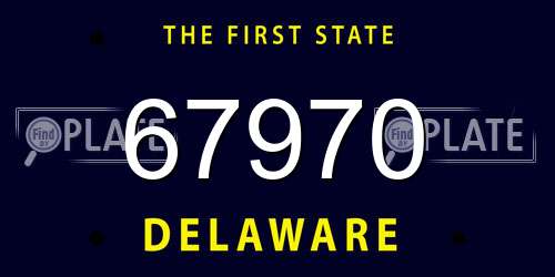 67970 Delaware License Plate
