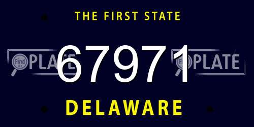 67971 Delaware License Plate