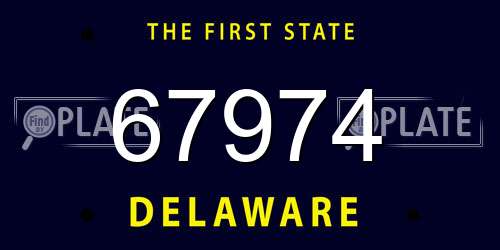 67974 Delaware License Plate