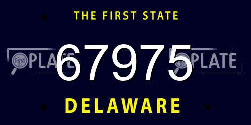 67975 Delaware License Plate
