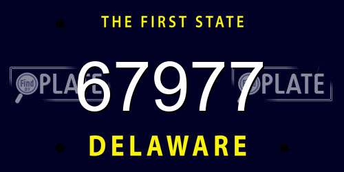 67977 Delaware License Plate