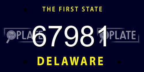 67981 Delaware License Plate