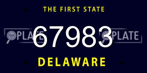 67983 Delaware License Plate