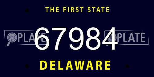 67984 Delaware License Plate