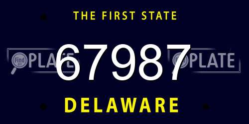 67987 Delaware License Plate