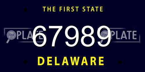 67989 Delaware License Plate
