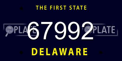 67992 Delaware License Plate