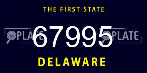 67995 Delaware License Plate