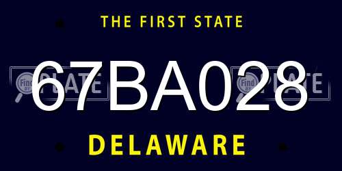 67BA028 Delaware License Plate