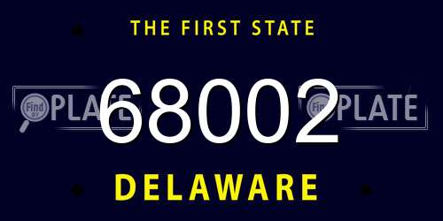 68002 Delaware License Plate