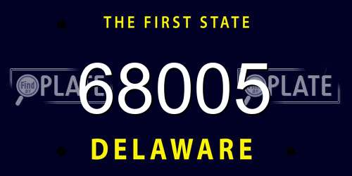 68005 Delaware License Plate
