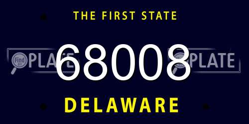 68008 Delaware License Plate