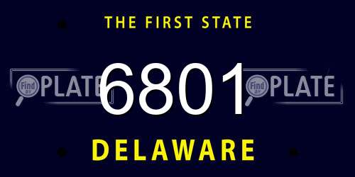 6801 Delaware License Plate