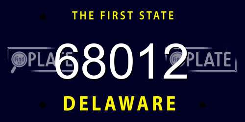68012 Delaware License Plate