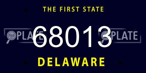 68013 Delaware License Plate