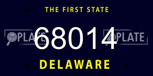 68014 Delaware License Plate