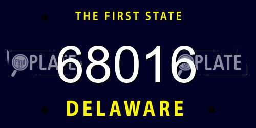 68016 Delaware License Plate