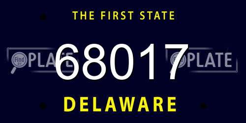 68017 Delaware License Plate