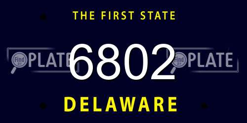 6802 Delaware License Plate