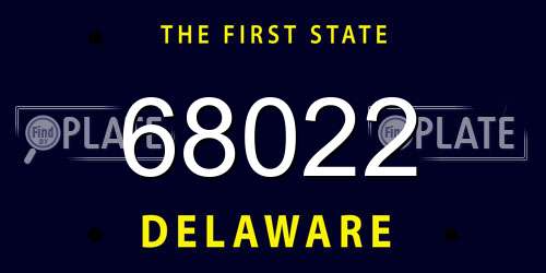 68022 Delaware License Plate