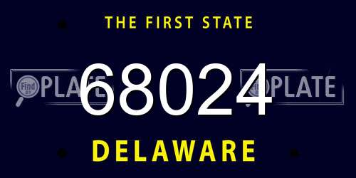 68024 Delaware License Plate