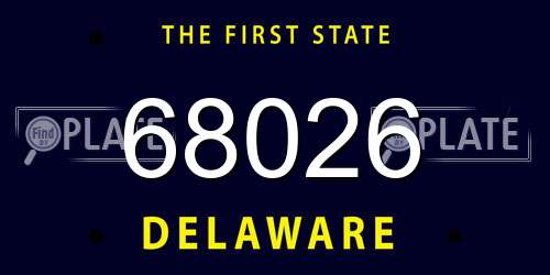 68026 Delaware License Plate