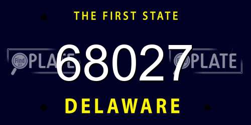 68027 Delaware License Plate