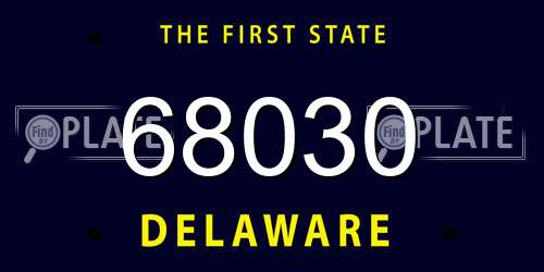 68030 Delaware License Plate