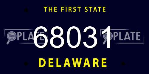 68031 Delaware License Plate
