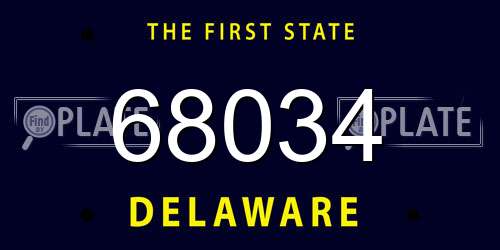 68034 Delaware License Plate