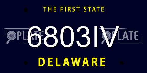 6803IV Delaware License Plate