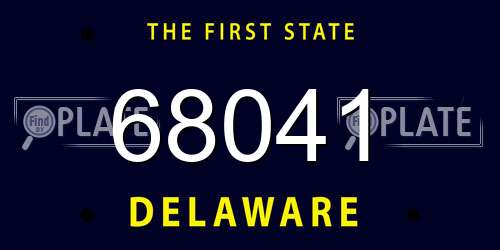 68041 Delaware License Plate