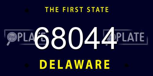 68044 Delaware License Plate